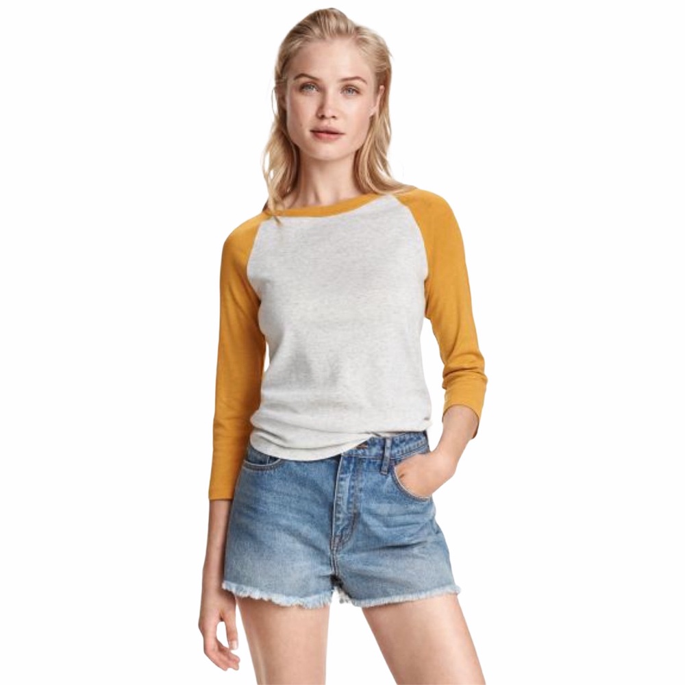 3/$30 - H&M Divided Baseball Top - Yellow - Picture 1 of 6